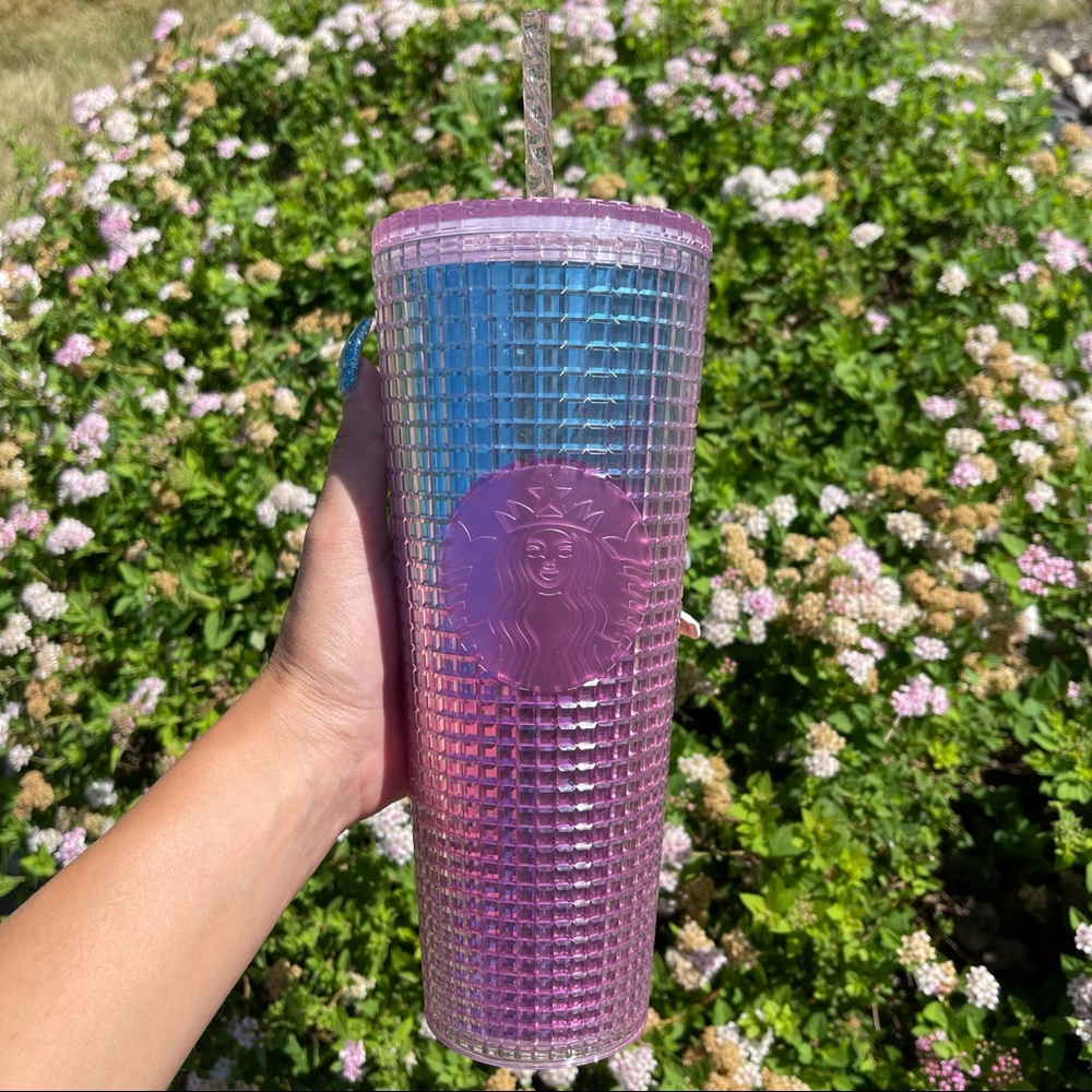 STARBUCKS: Pink/Blue Cotton Candy Grid Tumbler
